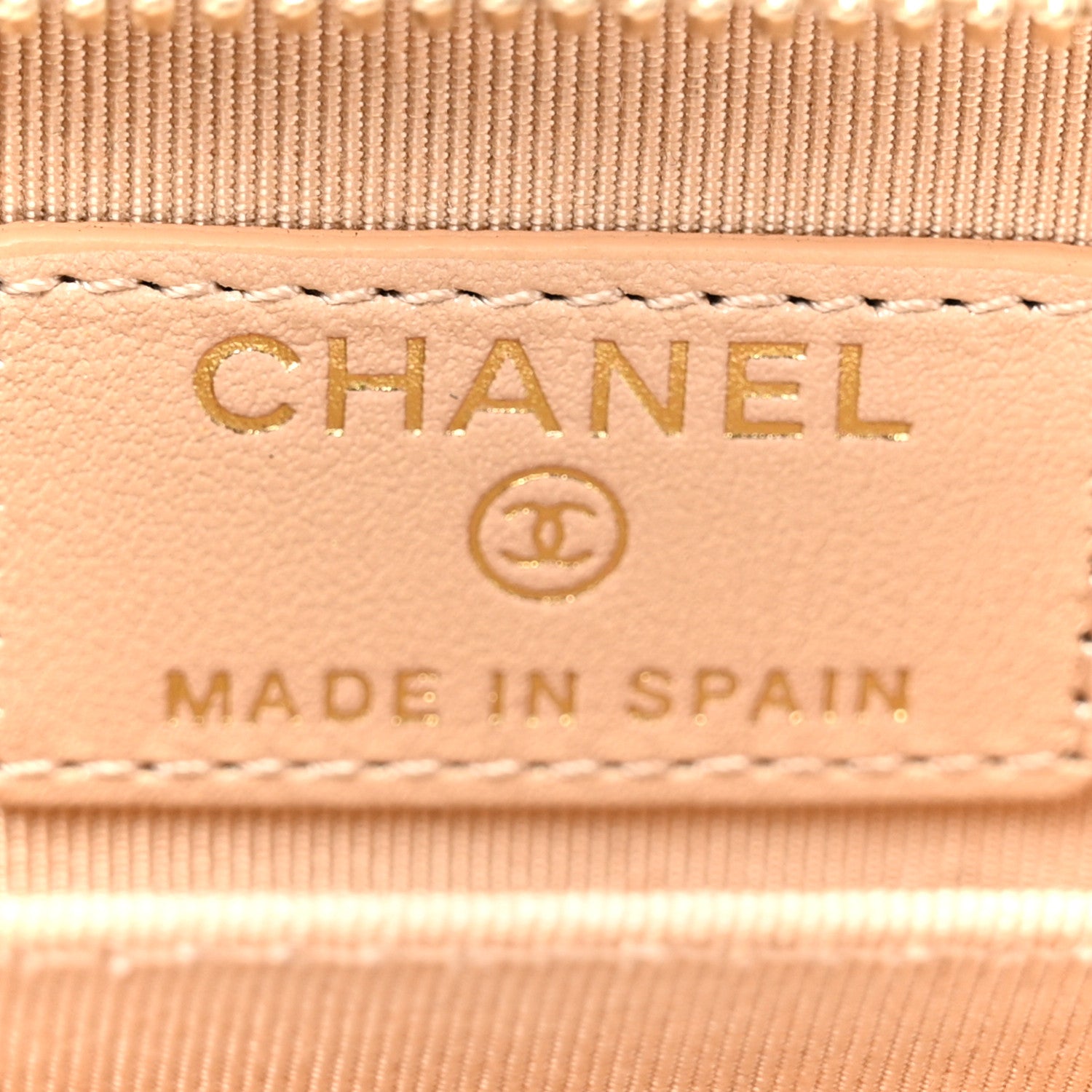 Chanel Iridescent Caviar Quilted Zip Around Coin Purse Beige 6 of 7