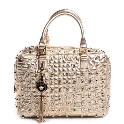 Versace Barocco Quilted Leather Studded Vanitas Demetra Gold 1 of 9