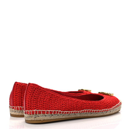 Gucci Cotton Malaga Kid Crochet Pearly GG Lilibeth Espadrille 39 Hibiscus Red 4 of 10