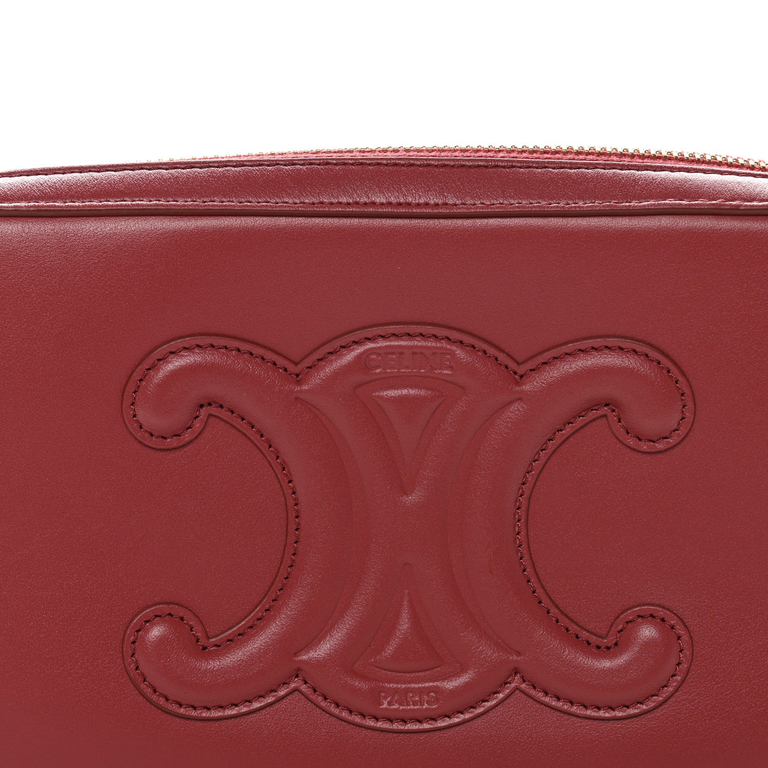 Celine Smooth Calfskin Cuir Triomphe Camera Shoulder Bag Lipstick 9 of 12