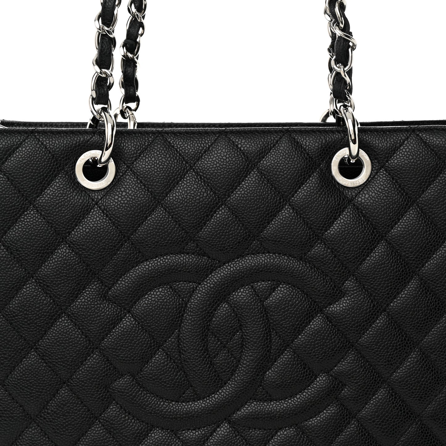 Caviar Quilted Grand Shopping Tote GST Black