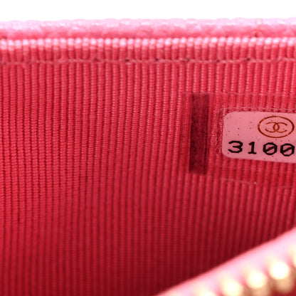 Chanel Caviar Quilted CC Zip Card Holder Pink 7 of 8