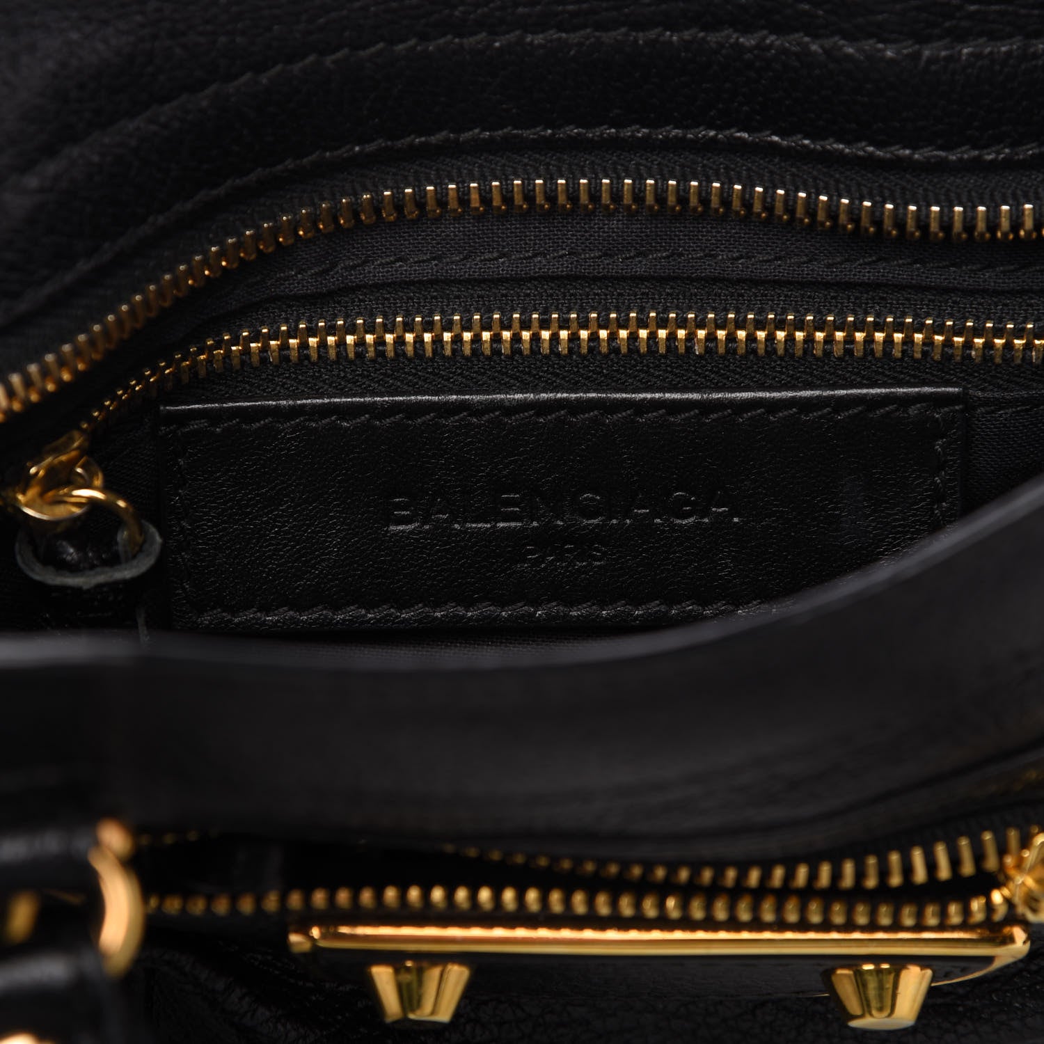 Balenciaga Chevre Gold Metallic Edge Hardware Mini City Black 8 of 9