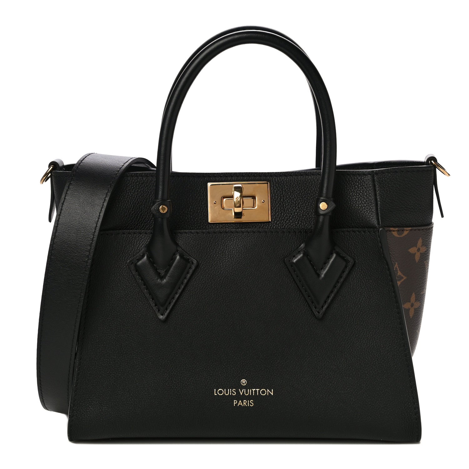 Louis Vuitton Calfskin Monogram On My Side PM Black 1 of 9