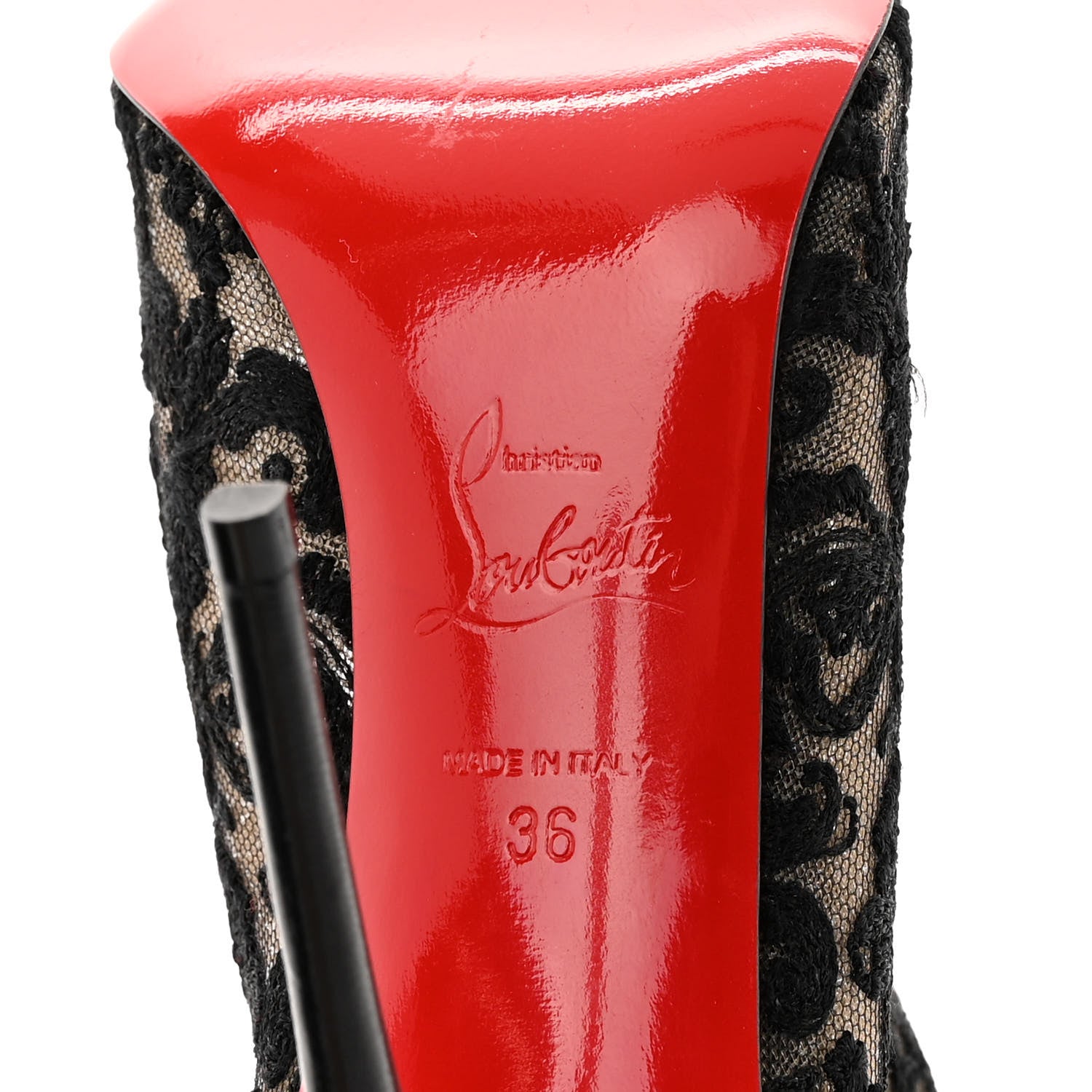 Christian Louboutin Lace Studded Pigalle 100 Booties 36 Black 6 of 10