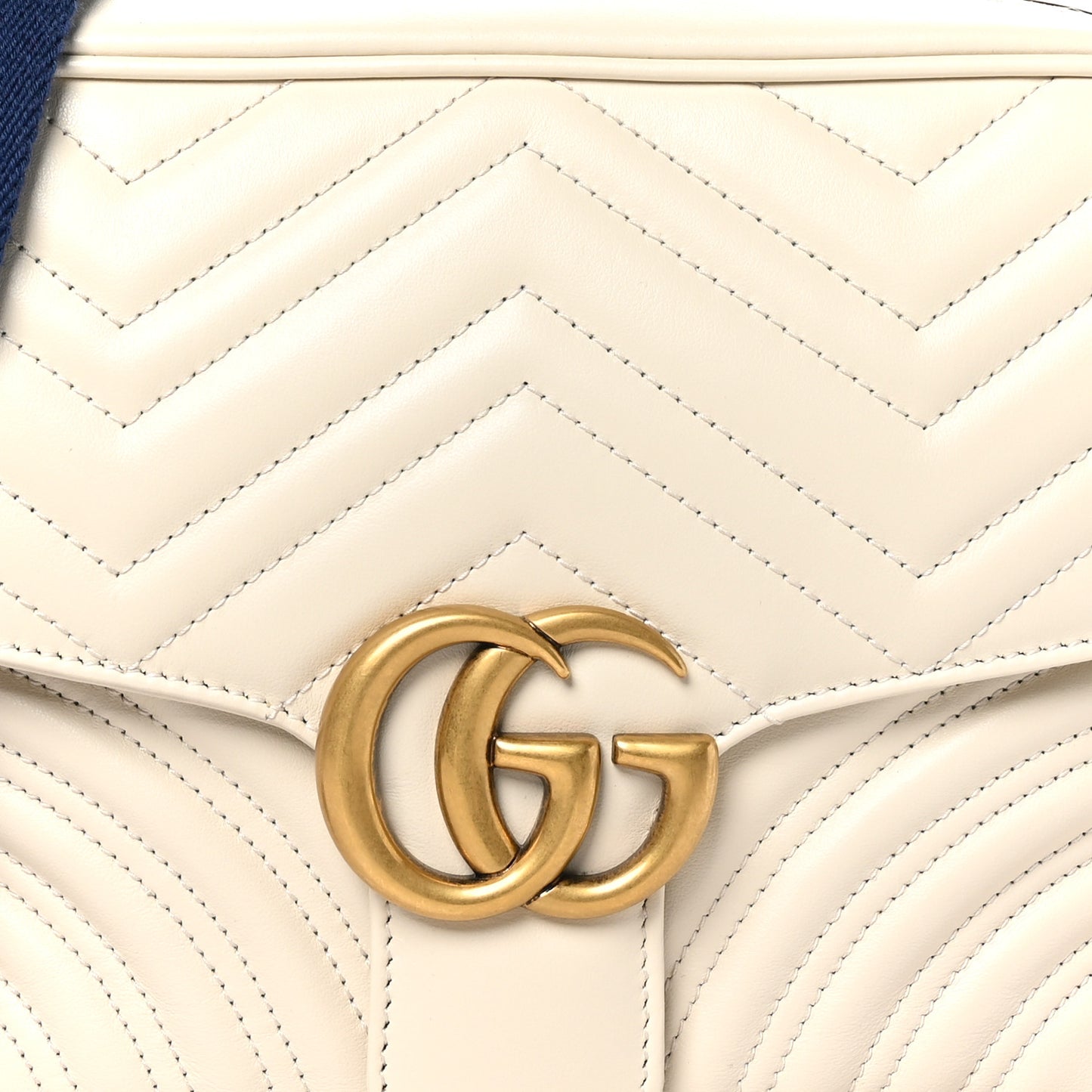 Calfskin Matelasse Sylvie Web Small GG Marmont Top Handle Shoulder Bag White