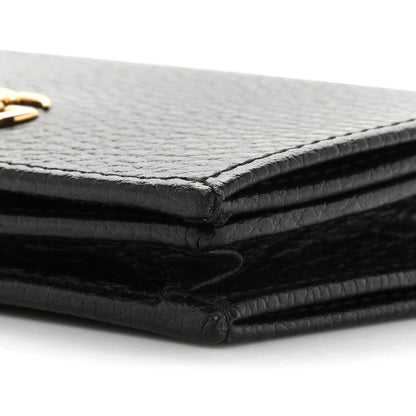 Gucci Pebbled Calfskin GG Marmont Card Case Black 9 of 13