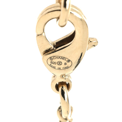 Chanel Metal Crystal Logo Bird Cage Necklace Gold 5 of 5
