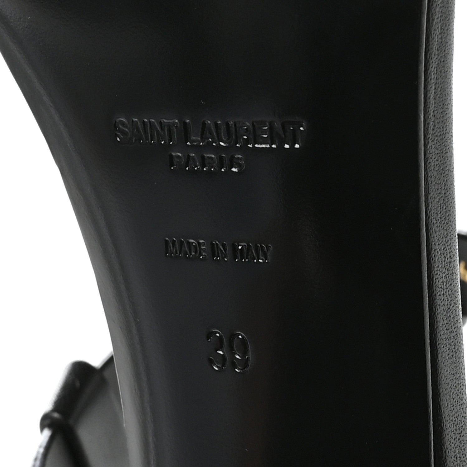 Saint Laurent Calfskin Cassandra Sandals 39 Black 7 of 8
