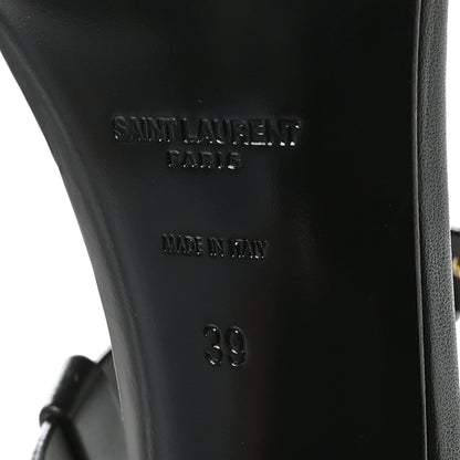 Saint Laurent Calfskin Cassandra Sandals 39 Black 7 of 8
