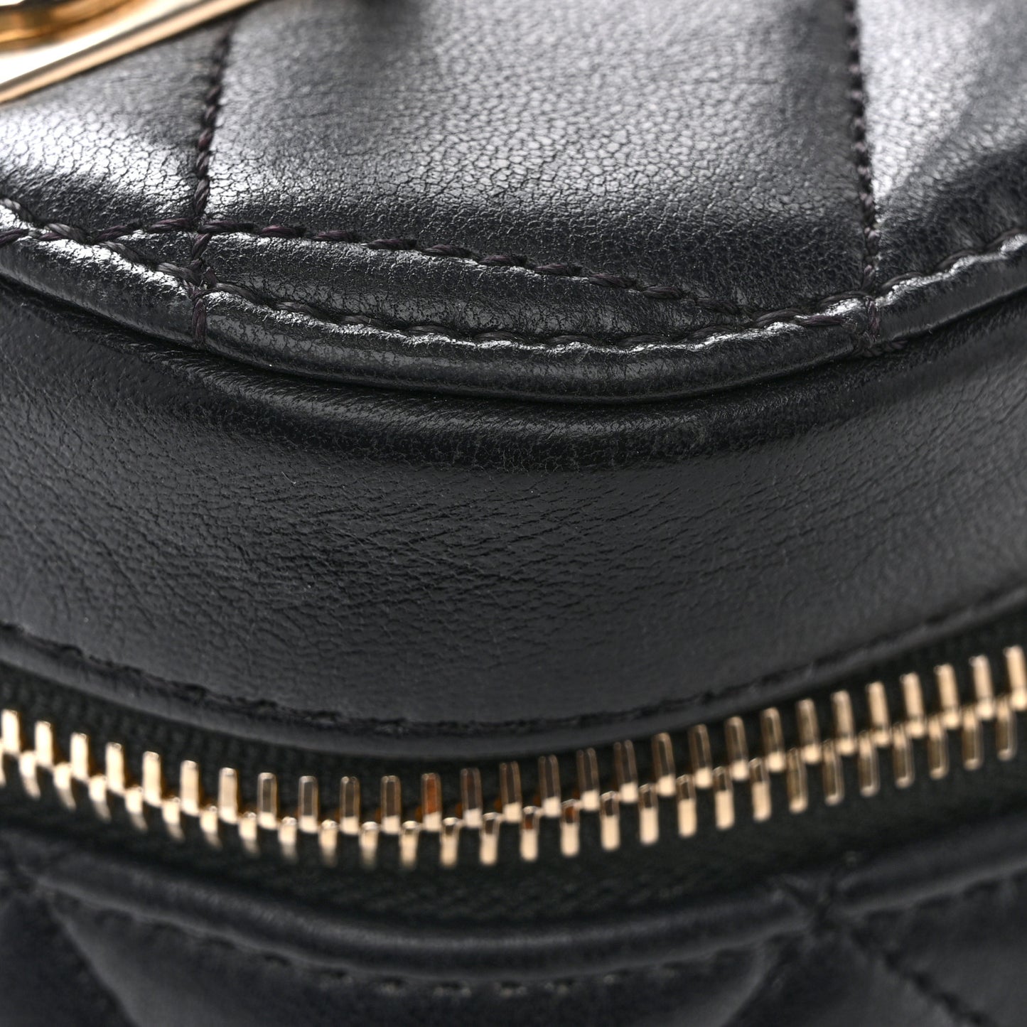 Lambskin Quilted Trendy Vanity Case Black