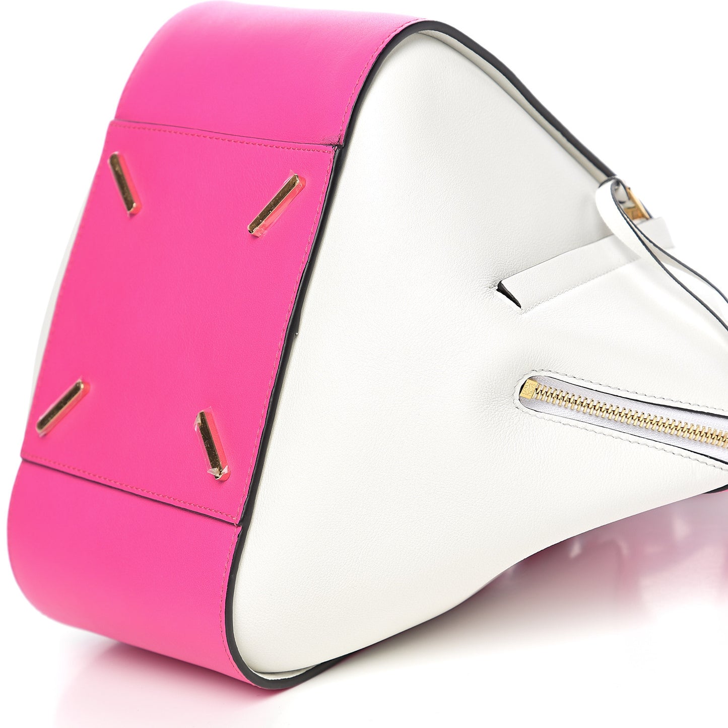 Calfskin Small Hammock Shoulder Bag Shocking Pink White