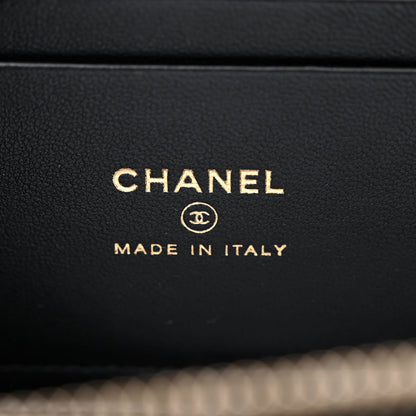Chanel Lambskin Quilted Small Charming Top Handle Vanity Case With Chain Black 6 of 14