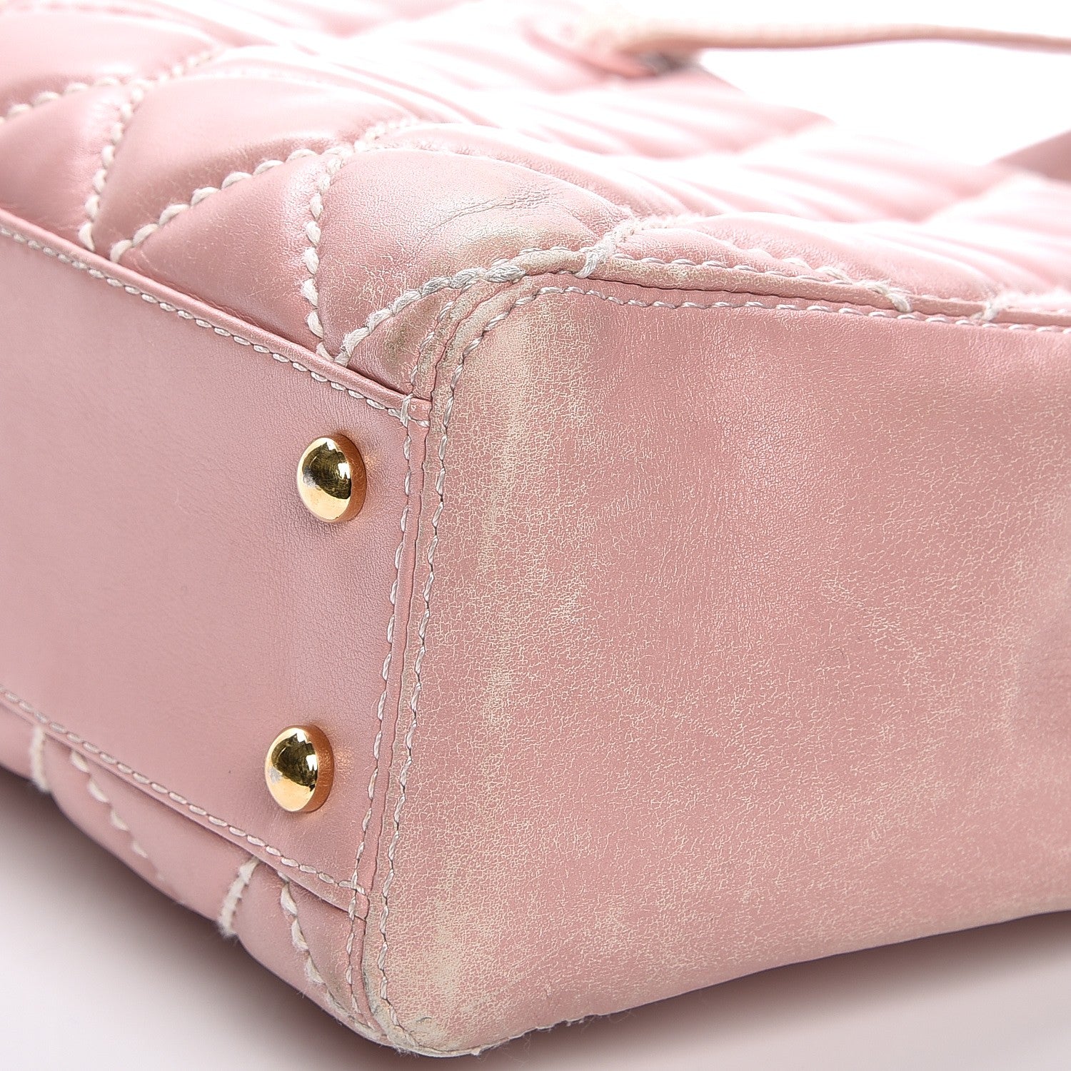 Chanel Calfskin Contrast Stitch Surpique Tote Pink 18 of 19