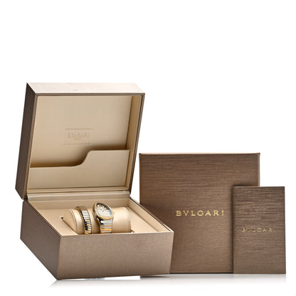 Bulgari Stainless Steel 18K Yellow Gold Diamond Bezel 35mm Serpenti Tubogas Quartz Watch 5 of 5