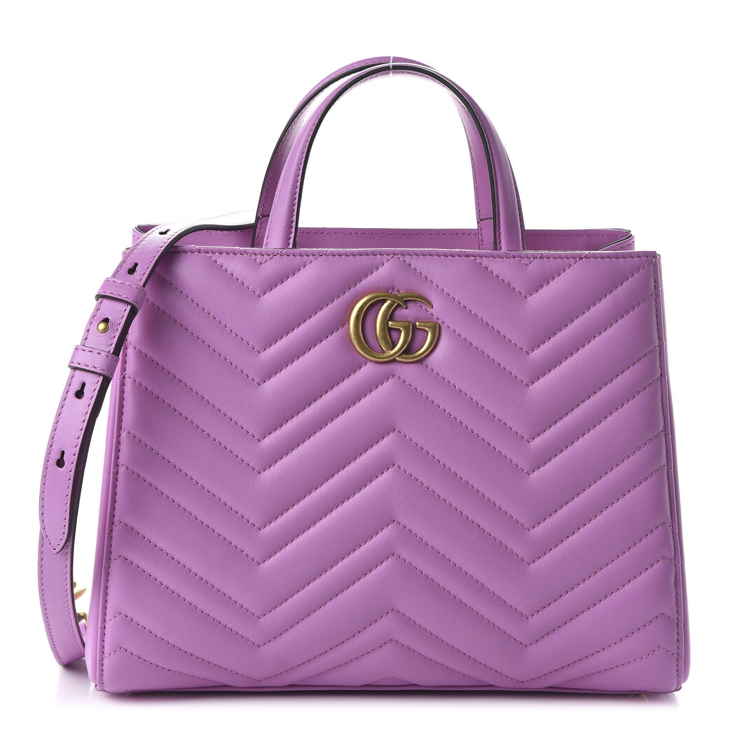 Calfskin Matelasse Small GG Marmont Tote Candy Mousse
