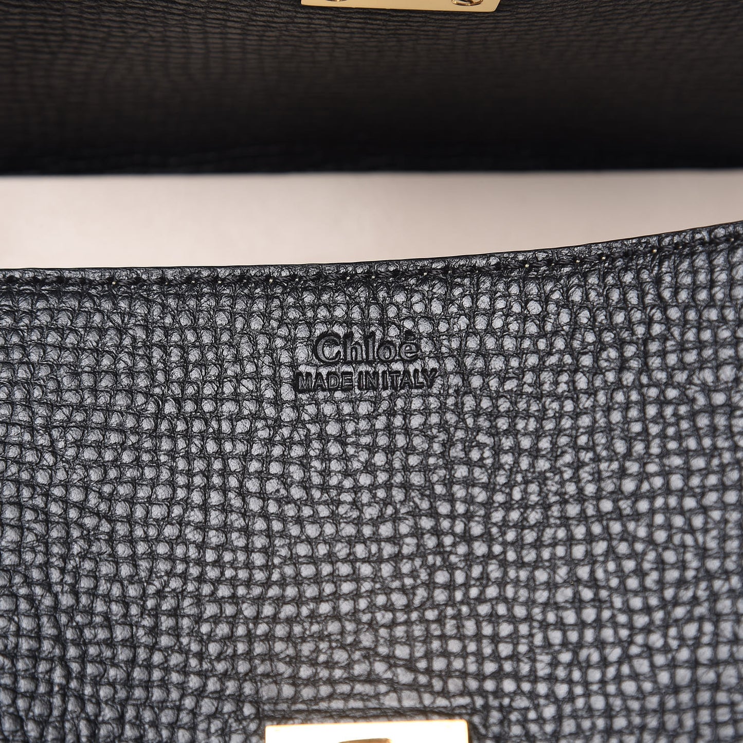 Grained Calfskin Lambskin Bi-Color Drew Shoulder Bag Black Powder Beige