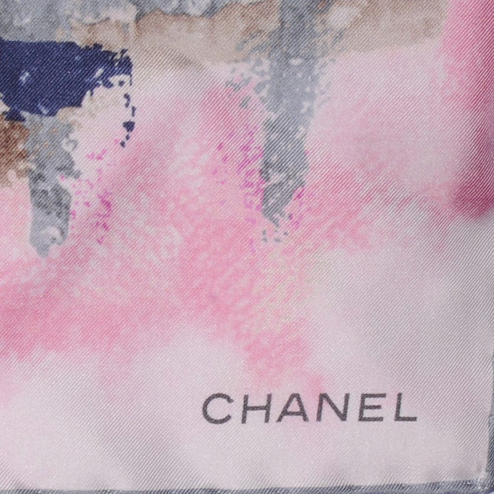 Silk Mosaic Watercolor CC Scarf Pink Multicolor