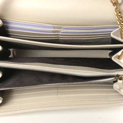 Gucci Calfskin Matelasse GG Marmont Chain Wallet Mystic White 5 of 11