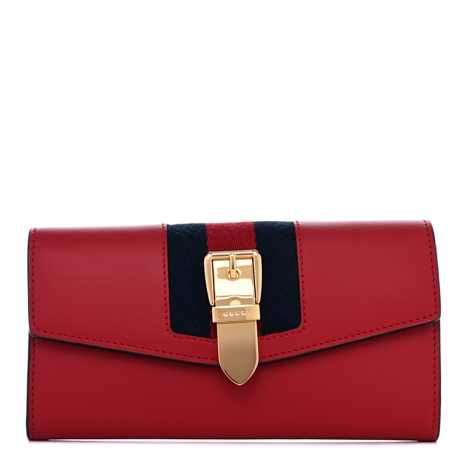 Gucci Calfskin Sylvie Continental Wallet Hibiscus Red 1 of 10