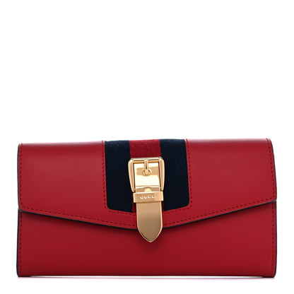 Gucci Calfskin Sylvie Continental Wallet Hibiscus Red 1 of 10