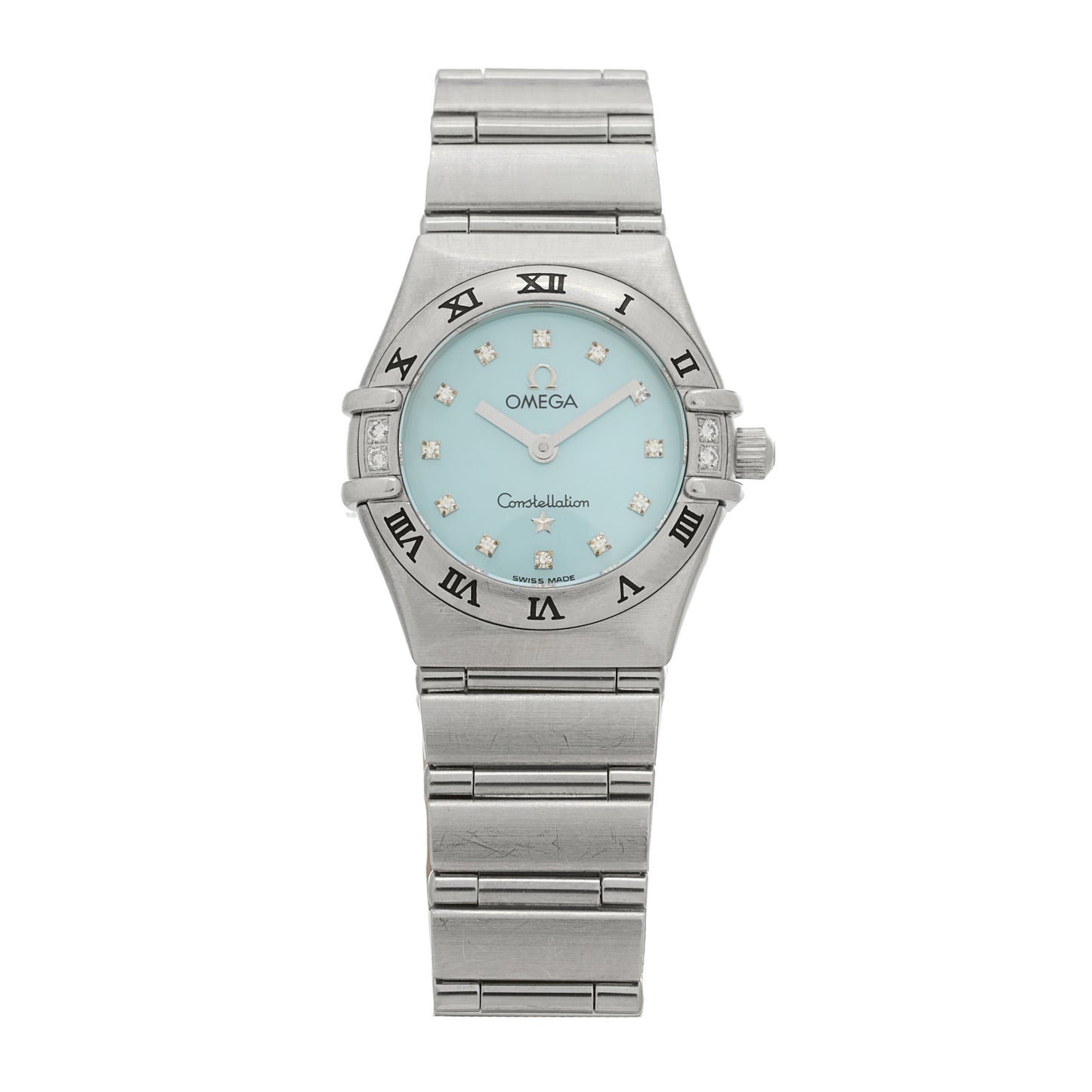 Stainless Steel Diamond Bezel Blue Mother of Pearl 22mm Constellation Quartz Watch 1567.86