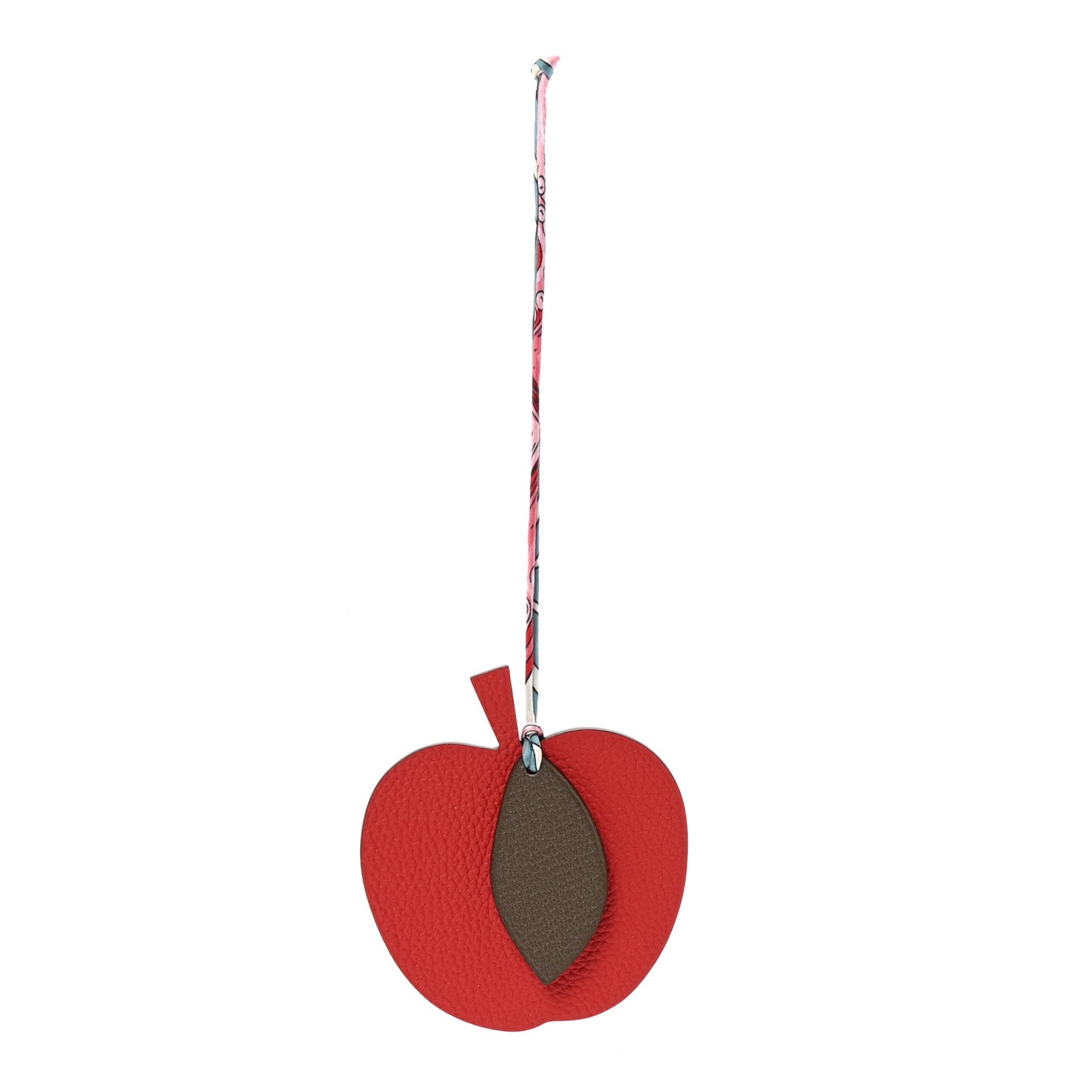 Taurillon Clemence Chevre Mysore Silk Petit H Apple Leaf Bag Charm Rouge Multicolor