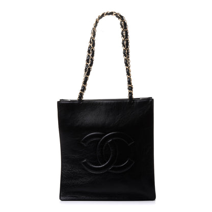 Chanel Shiny Aged Calfskin North South Shopping Bag Black 1 of 11