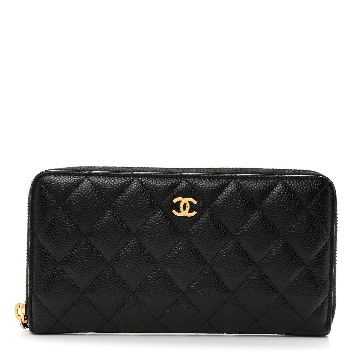 Chanel Caviar Quilted Large Gusset Zip Around Wallet Black 1 of 8