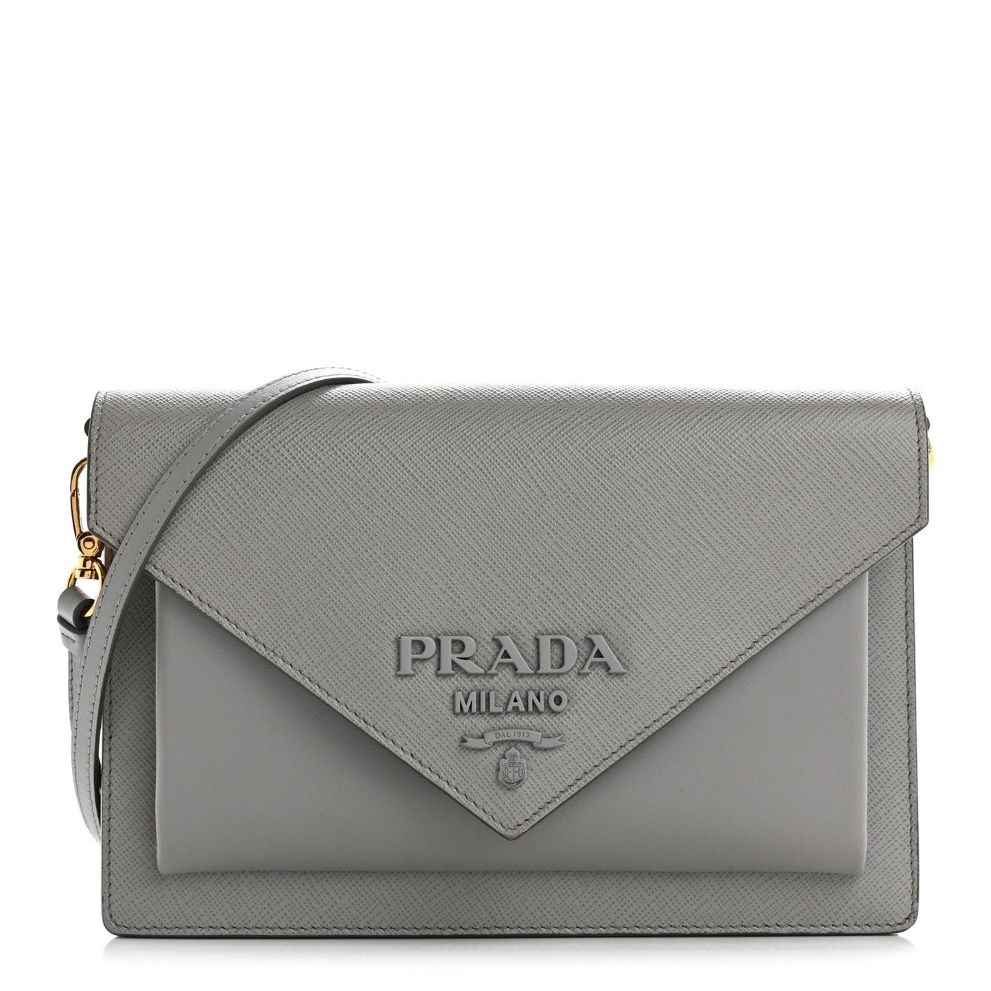 Saffiano City Calfskin Monochrome Envelope Crossbody Nube