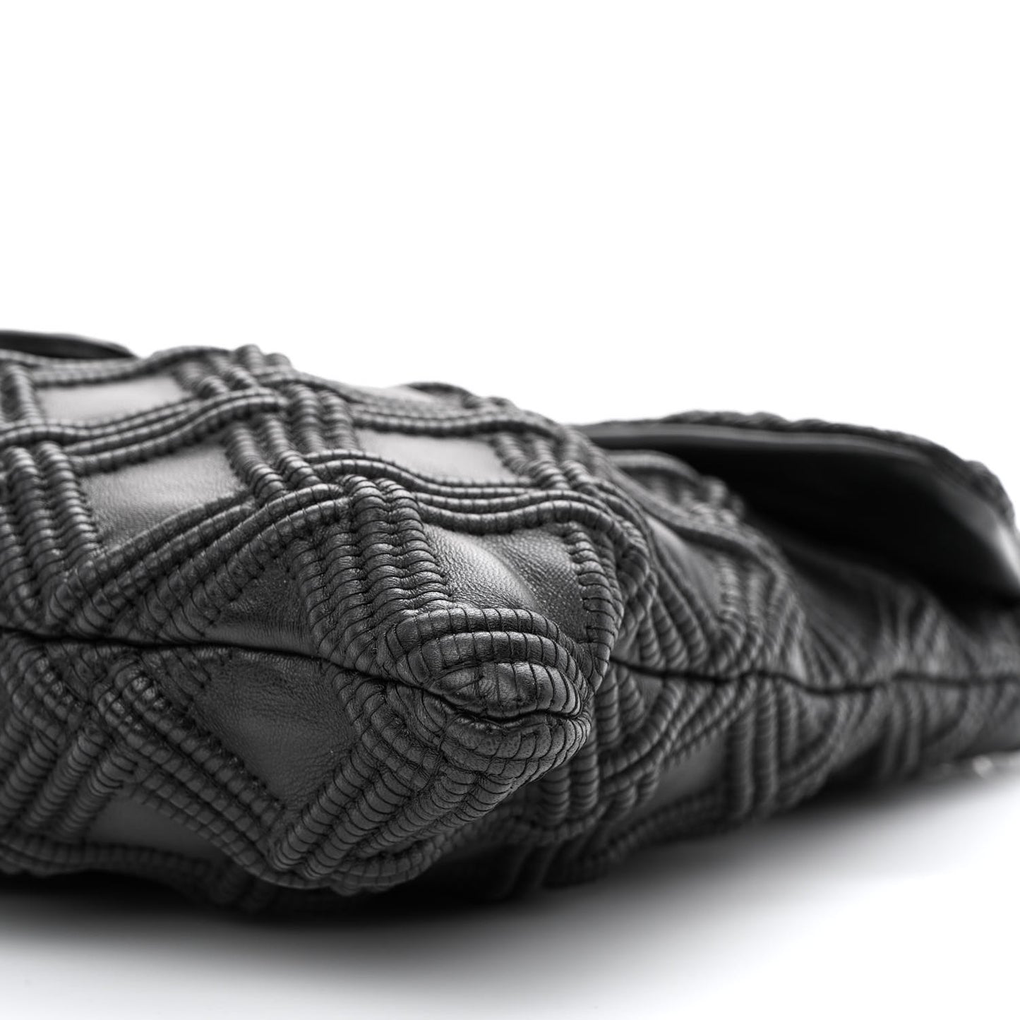 Lambskin Stitched Large Walk Of Fame Flap Black