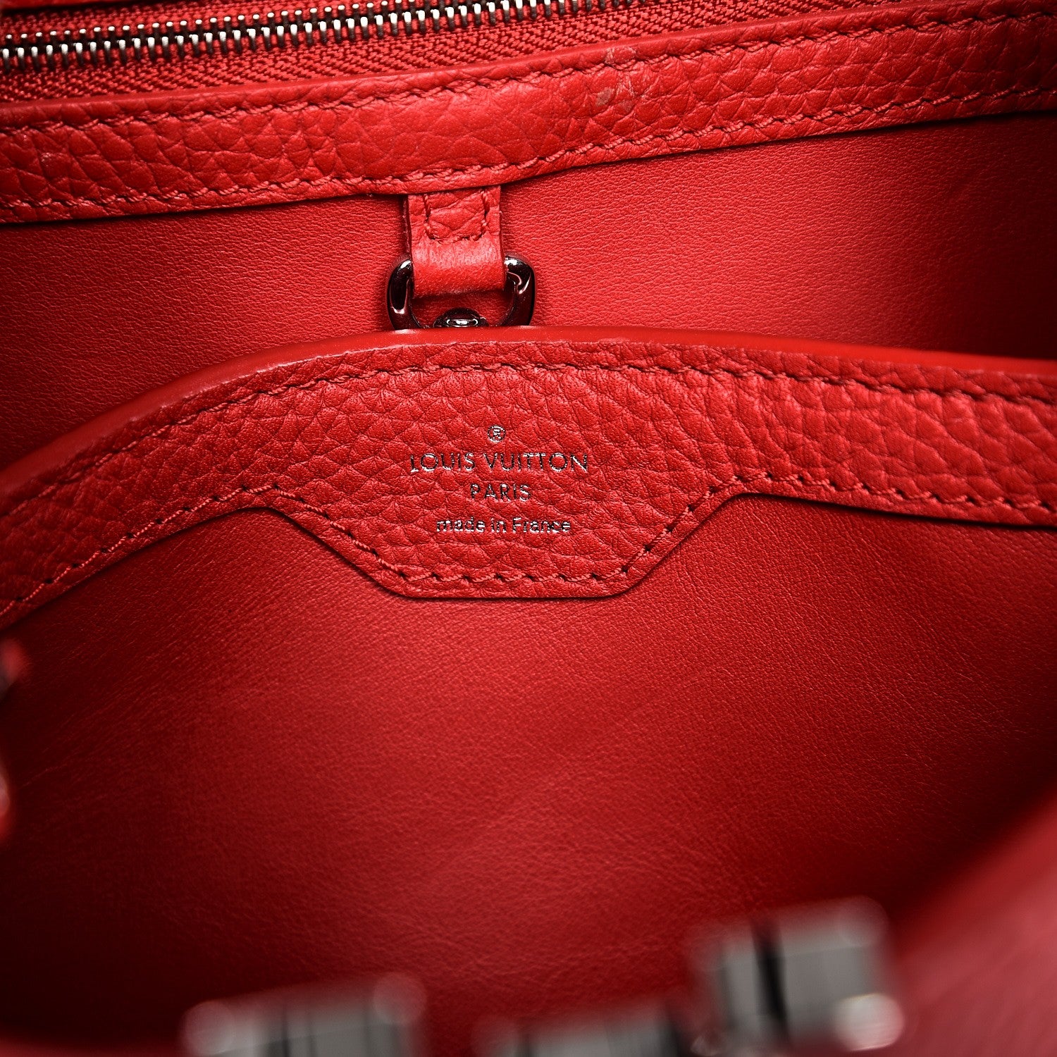 Louis Vuitton Taurillon Capucines BB Rubis 8 of 9