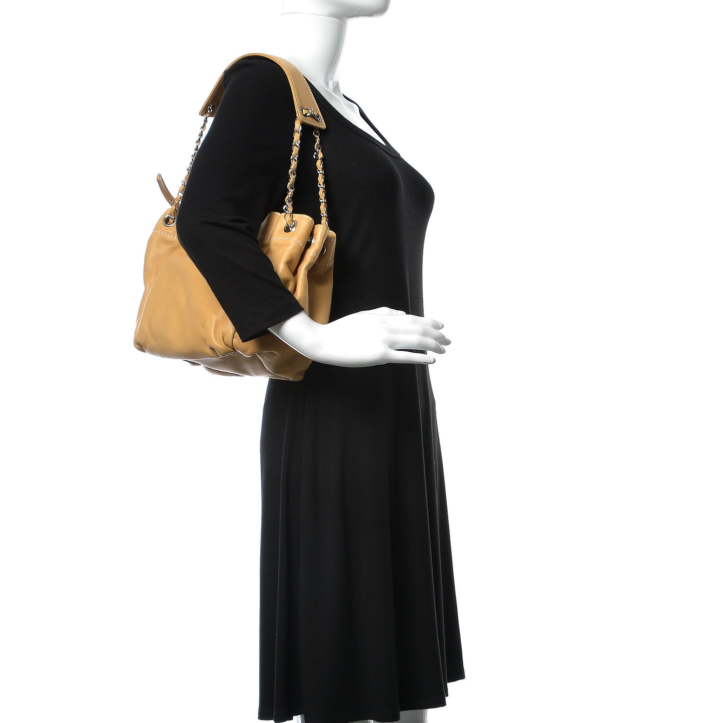 Lambskin Lax Accordion Hobo Beige