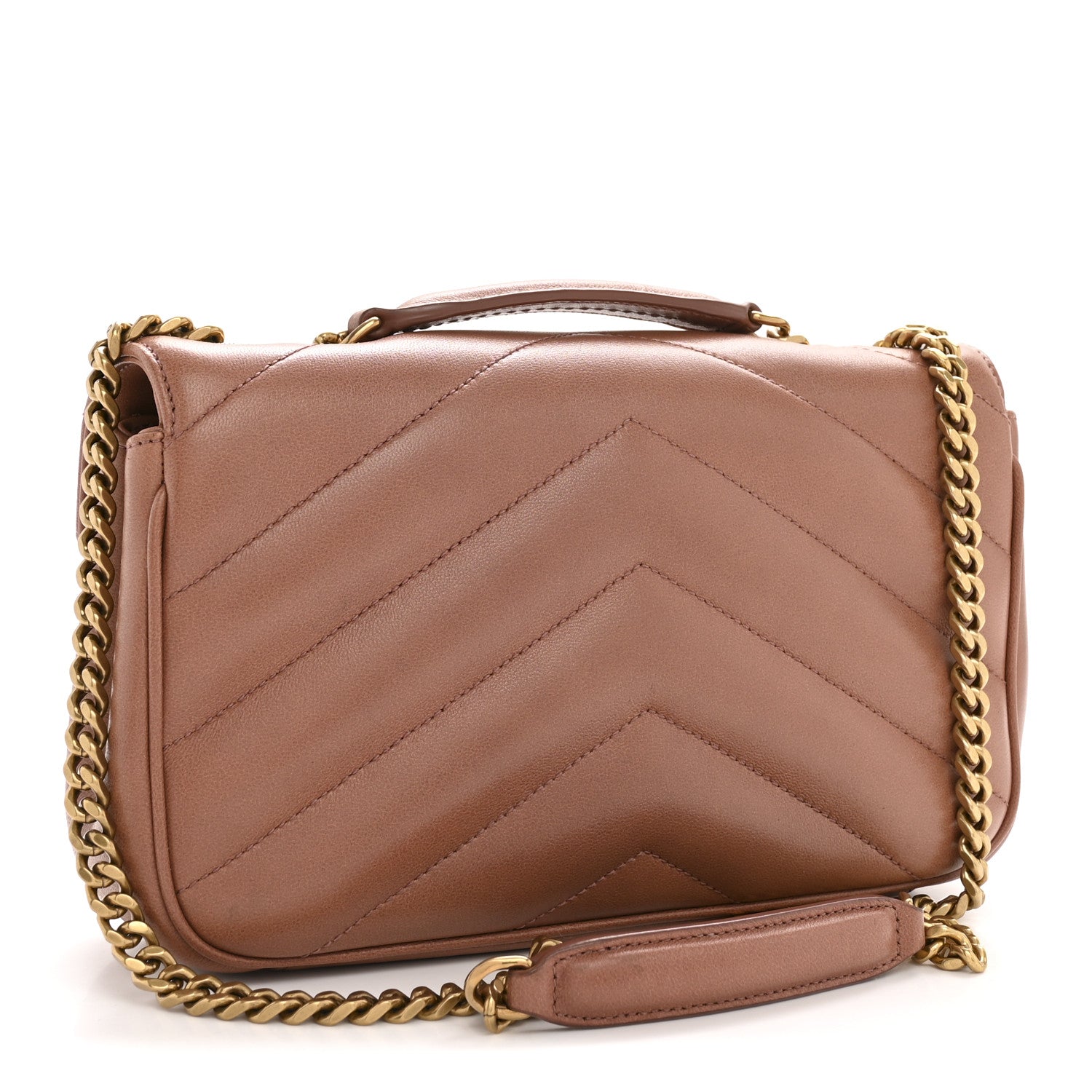 Saint Laurent Lambskin Chevron Quilted Small Loulou Hortensia 4 of 14