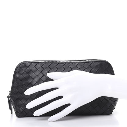 Bottega Veneta Nappa Intrecciato Cosmetic Case Black 2 of 12