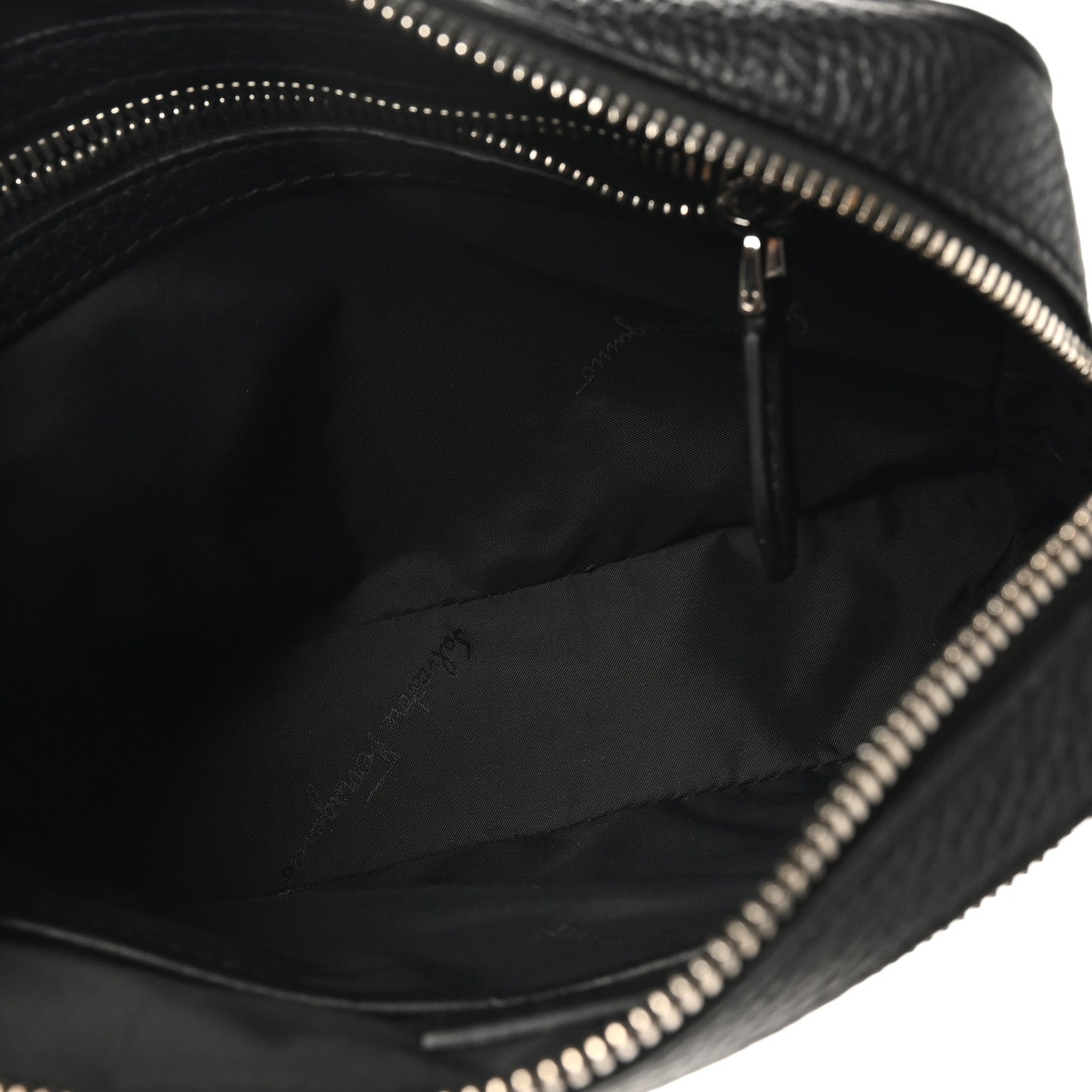 Salvatore Ferragamo Calfskin Gancini Embossed Belt Bag Black 5 of 9