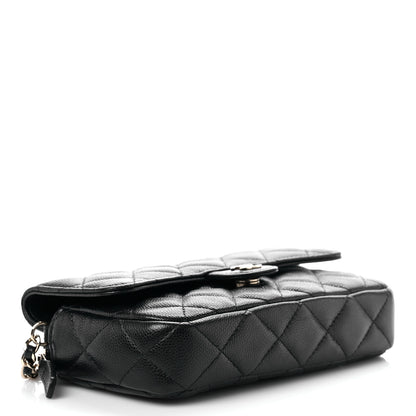 Chanel Caviar Quilted Flap Phone Holder With Chain Black 4 of 12
