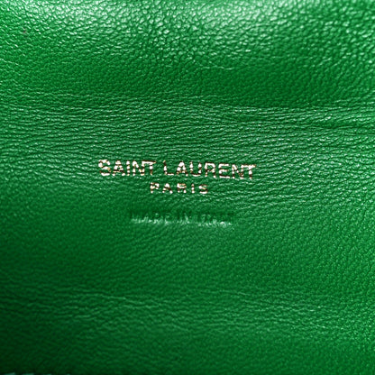Saint Laurent Lambskin Monogram Loulou Puffer Pouch Clutch New Vert 6 of 12