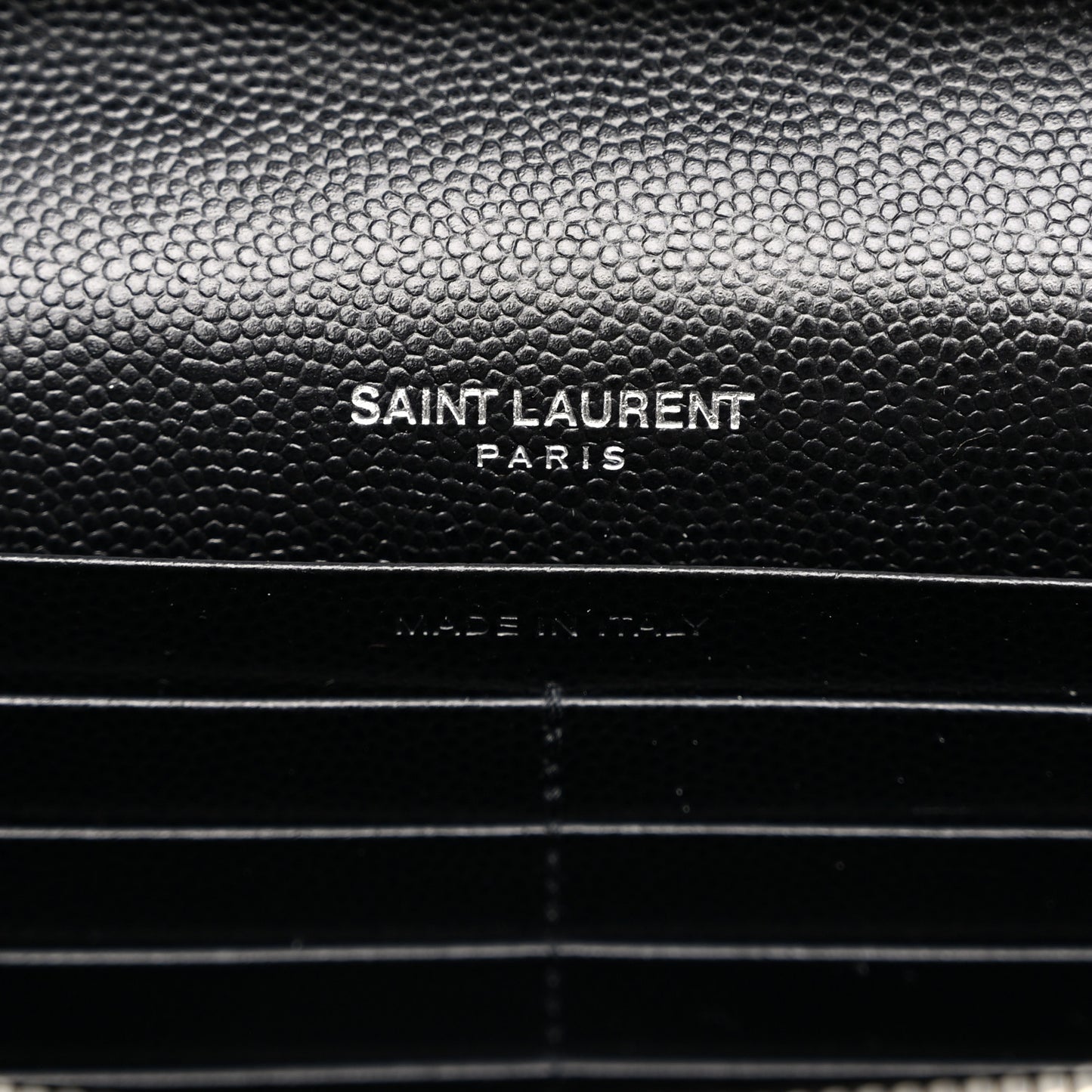 Grain De Poudre Matelasse Chevron Monogram Chain Wallet Black