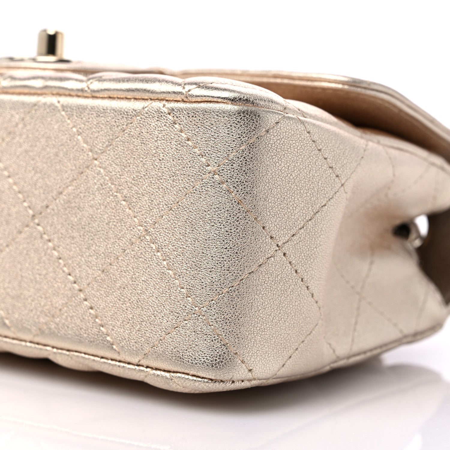 Chanel Metallic Lambskin Quilted Mini Rectangular Flap Gold 9 of 9