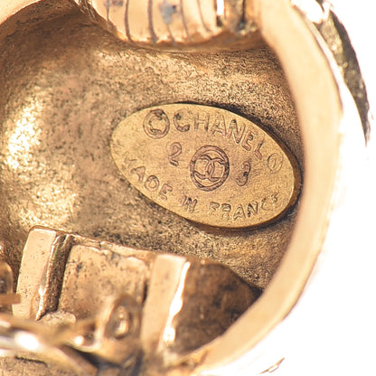 Chanel CC Button Clip On Earrings Gold 4 of 5