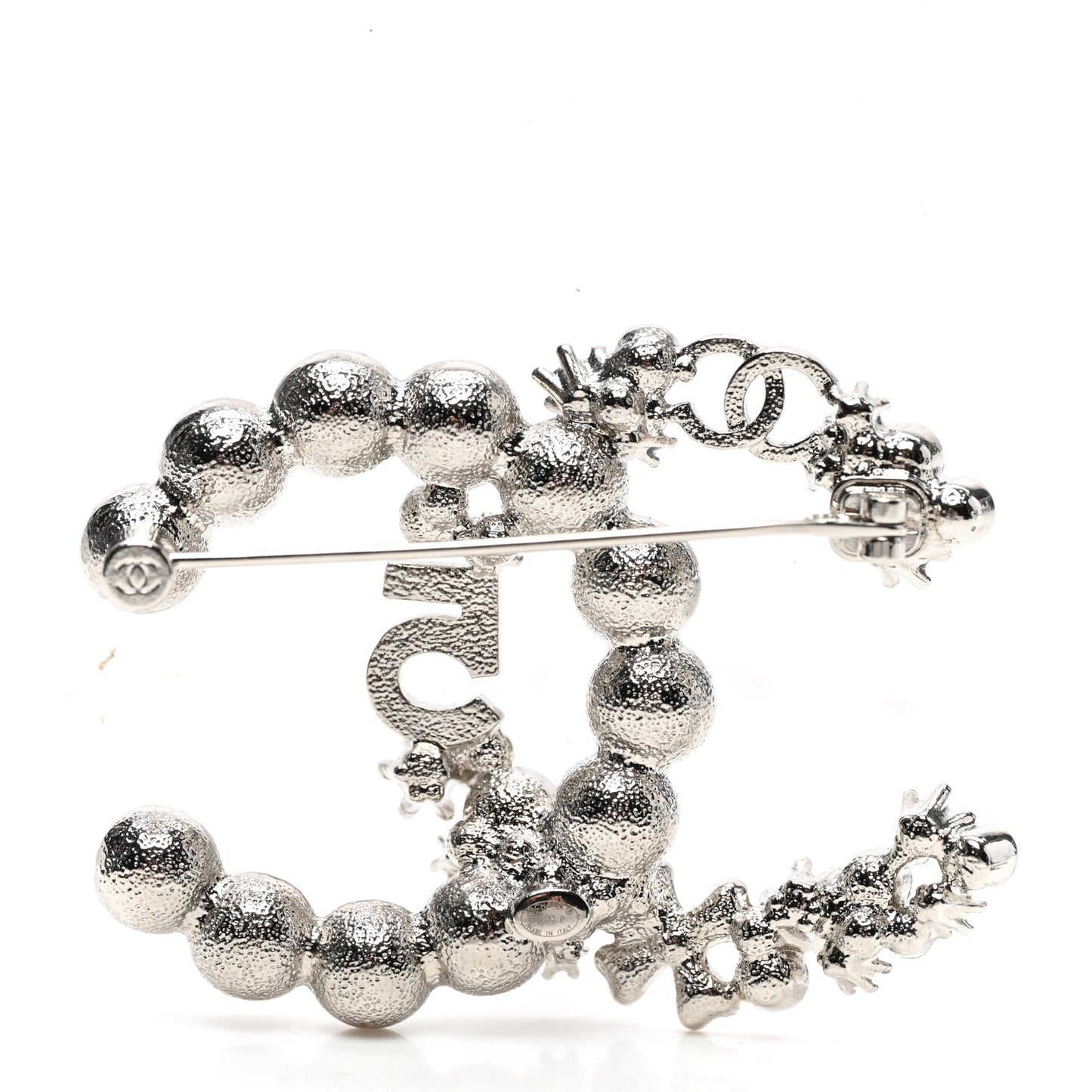 Crystal Pearl Star 5 CC Brooch Silver Pearly White
