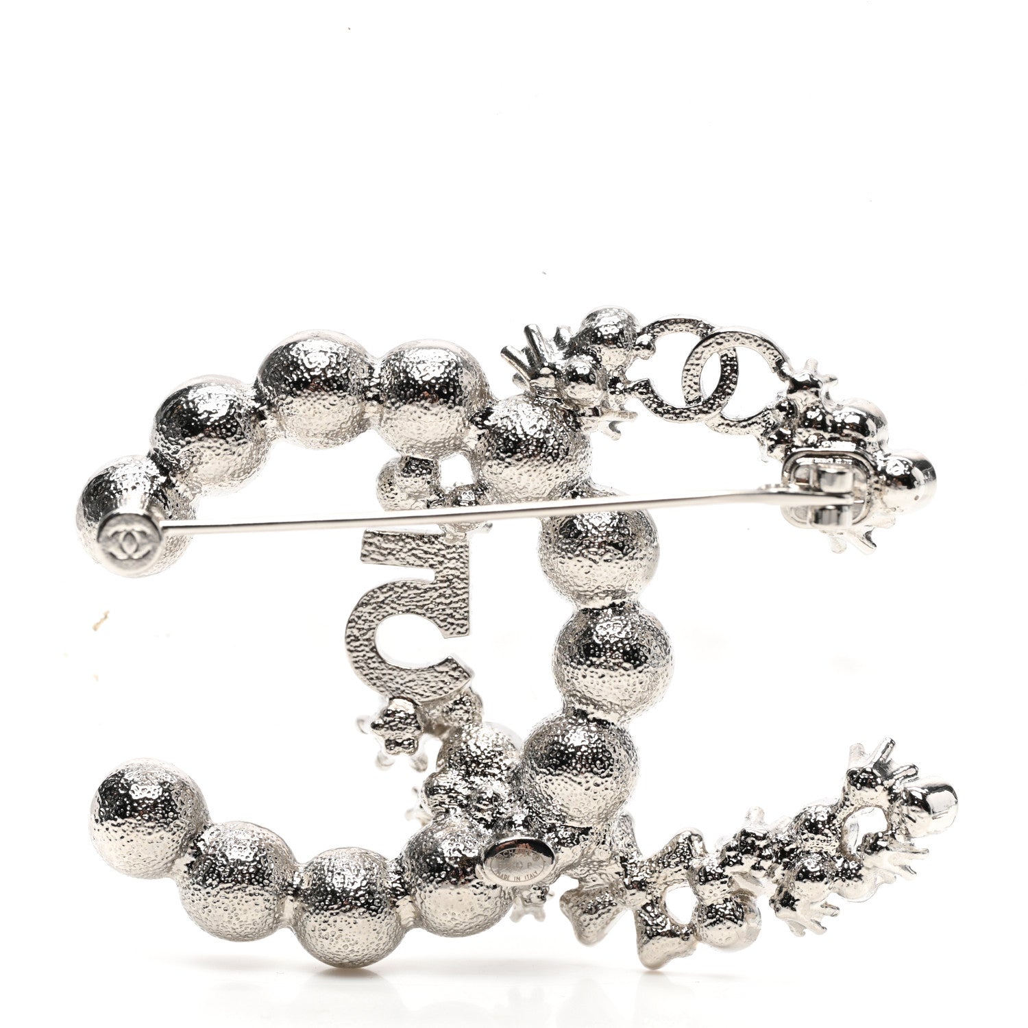 Chanel Crystal Pearl Star 5 CC Brooch Silver Pearly White 4 of 6