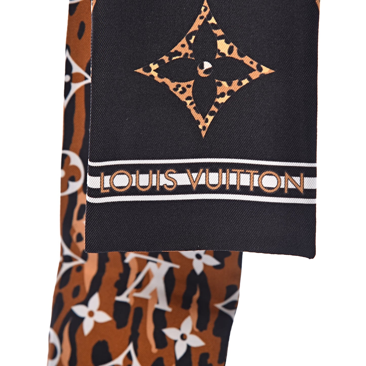 Silk Monogram Giant Jungle Bandeau Black