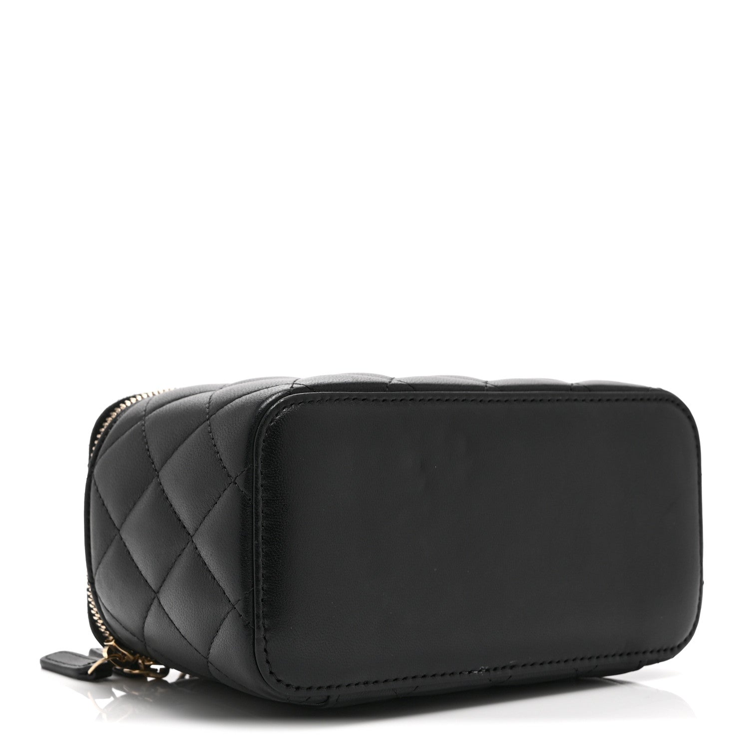 Chanel Lambskin Quilted Small Top Handle Vanity Case With Chain Black 4 of 11