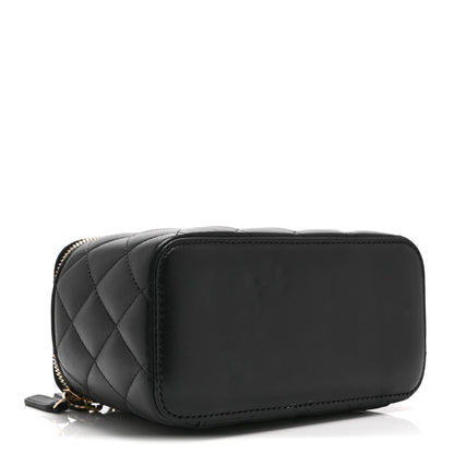 Chanel Lambskin Quilted Small Top Handle Vanity Case With Chain Black 4 of 11