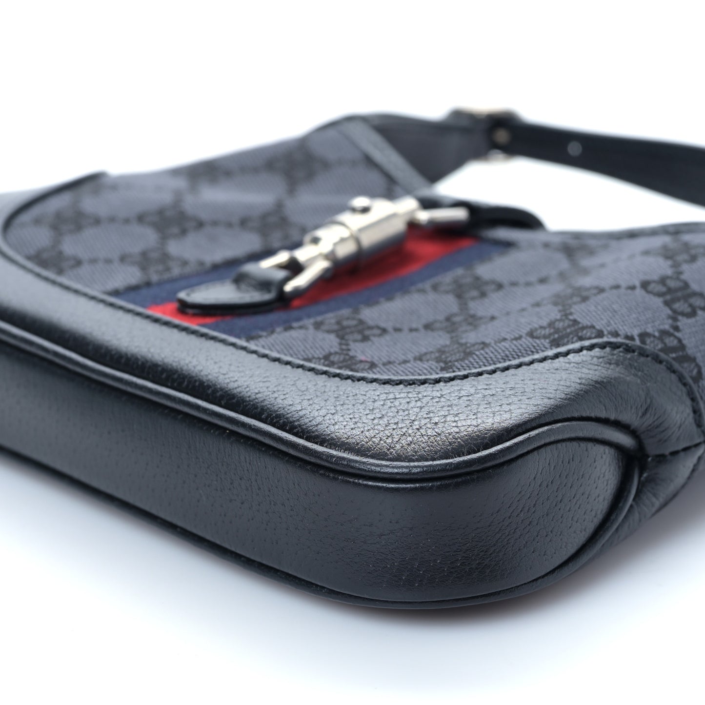 X BB Supreme Monogram Calfskin Web Mini Jackie 1961 Hobo Black