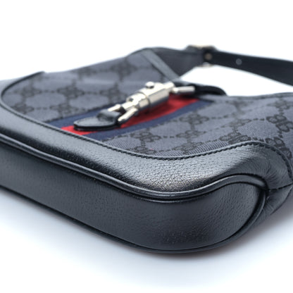 Gucci X BB Supreme Monogram Calfskin Web Mini Jackie 1961 Hobo Black 8 of 8