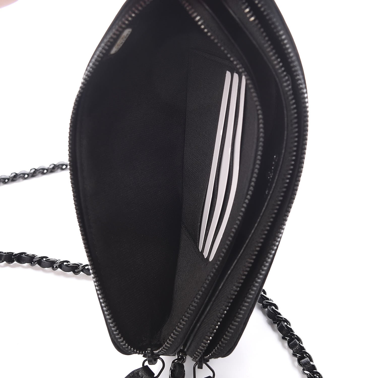 Chanel Lambskin Quilted Small Boy Clutch With Chain So Black 7 of 14
