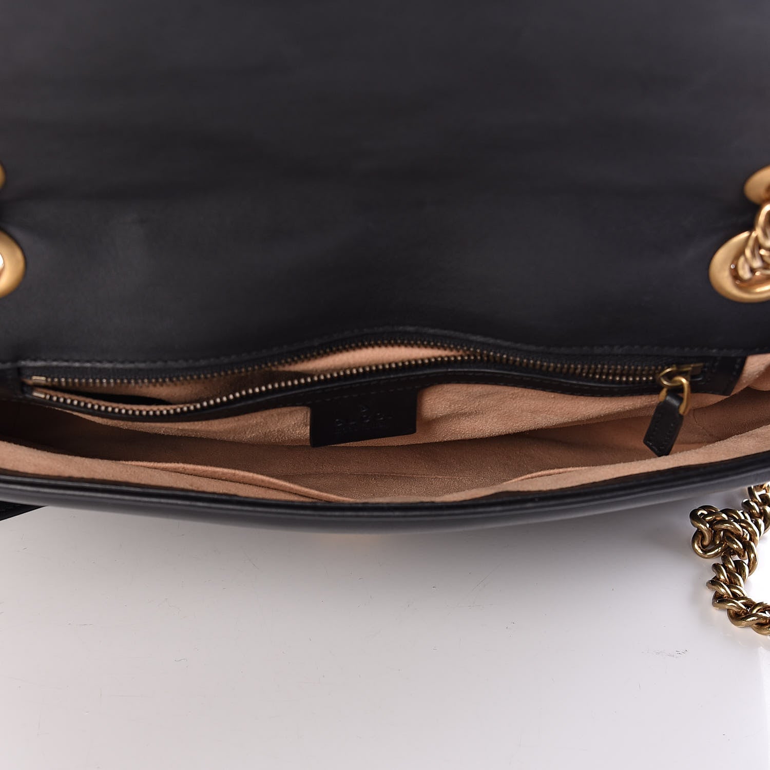 Gucci Calfskin Matelasse Medium GG Marmont Shoulder Bag Black 5 of 11